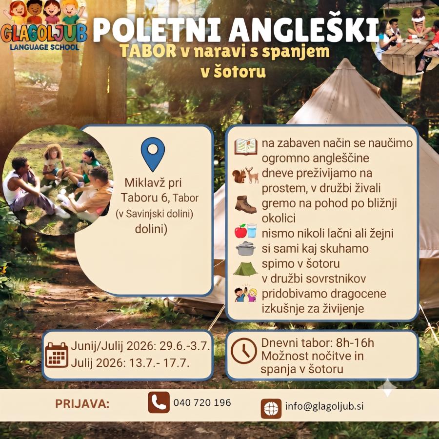 Razigrani poletni angleški tabor